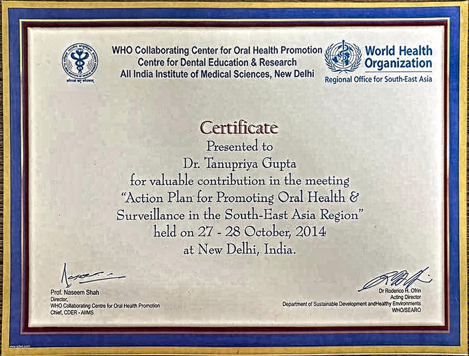 Dental certificate