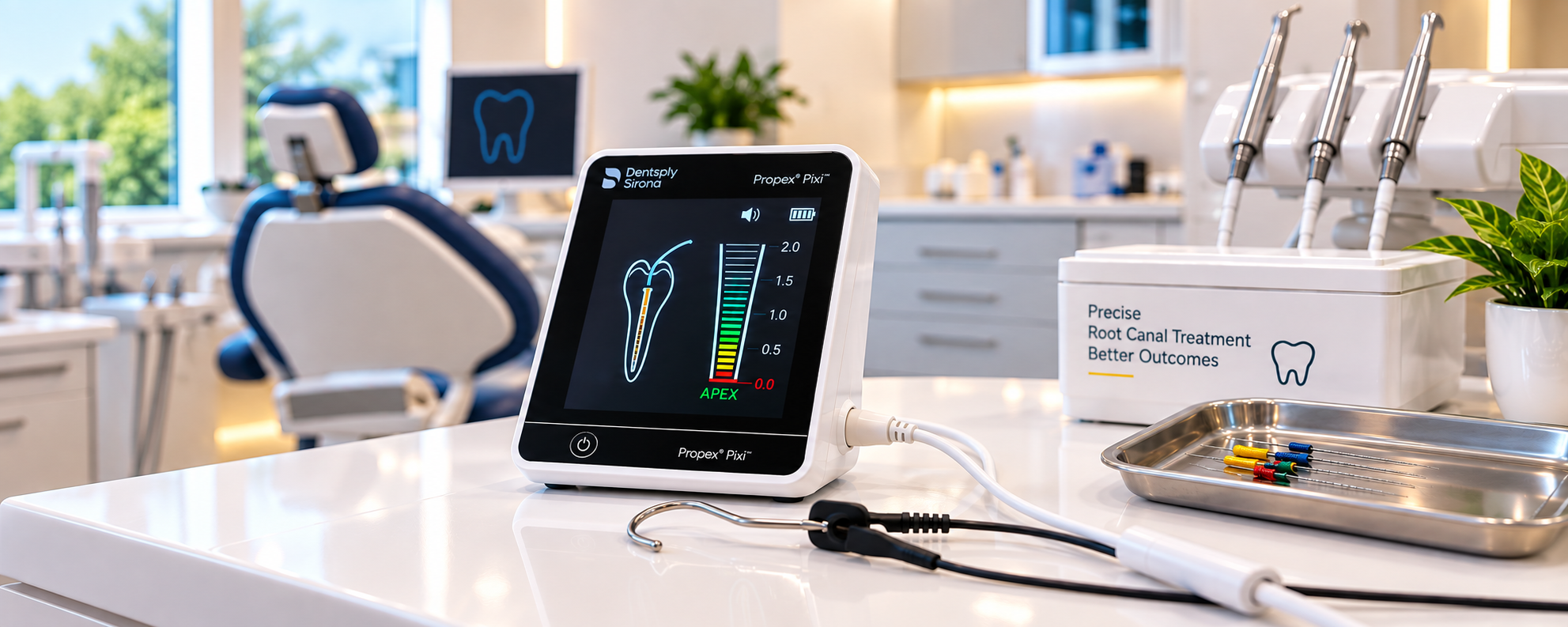 Dental apex locator used during root canal treatment