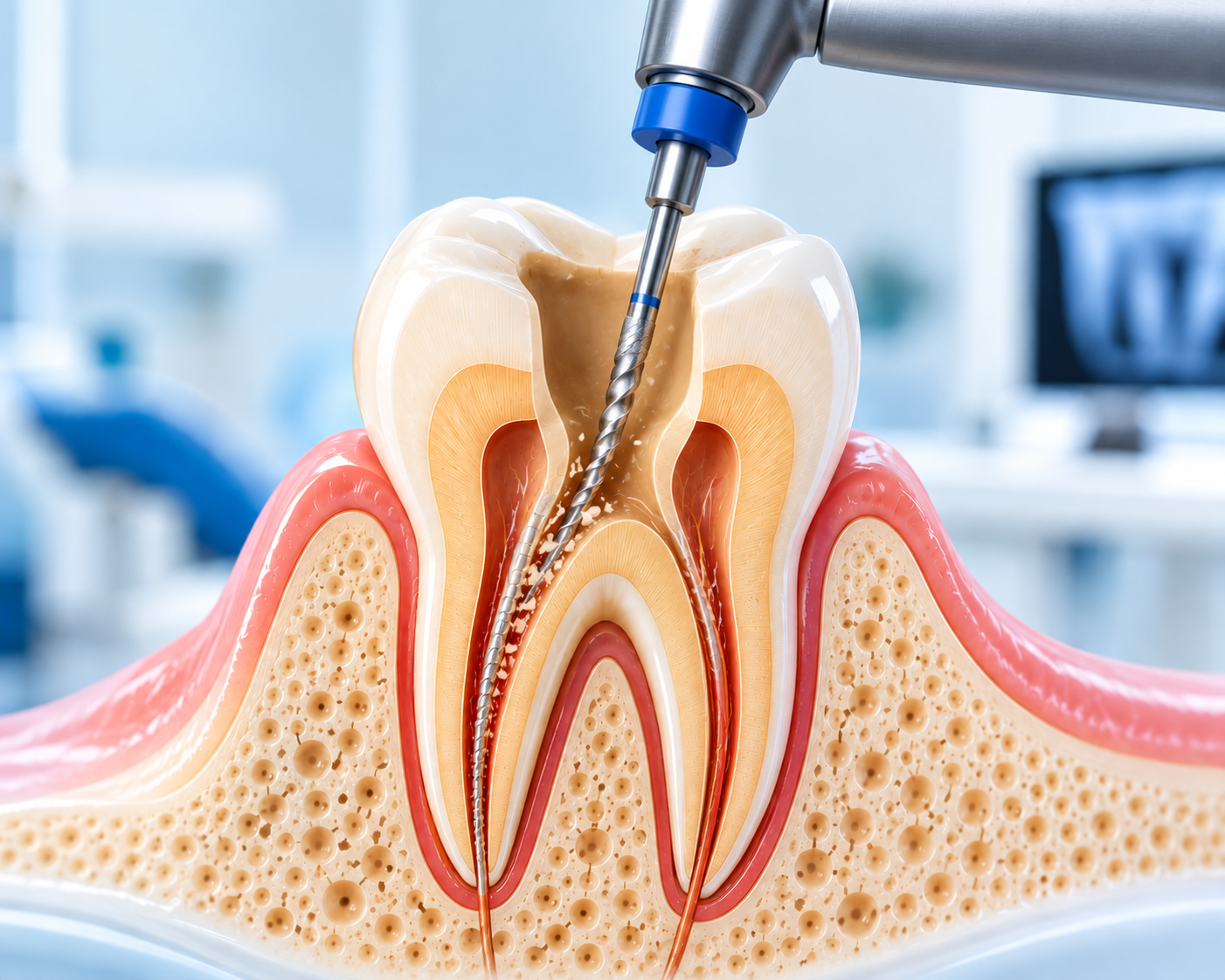 Cleaning the root canal